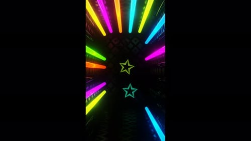 Neon lights in a festive neon box