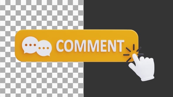 3D Animation of Comment Button | Alpha Channel, Elements Motion ...