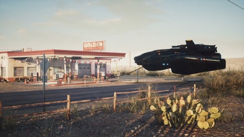 Un astronauta alimenta su nave espacial