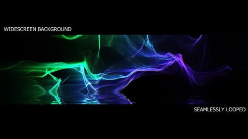 Animated Abstract Energy Waves Over Water Reflection Loop