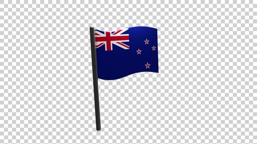 Animated 3D Waving New Zealand Flag with Alpha Channel