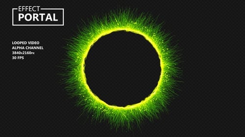 Magisches Portal - Glühender grüner Ring