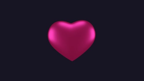 Pulsating Pink 3D Heart Animation