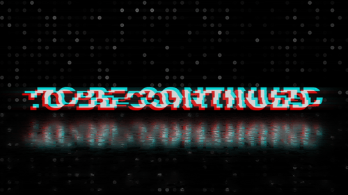 Reflection Glitch Text "To Be Continued" With Blink Dots Animation