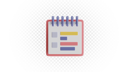 3D Animated Checklist Notebook for Task Management and Planning