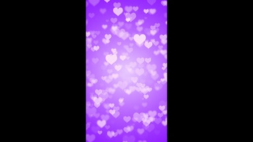 Vertical Purple Valentines Day Heart Background Loop V2