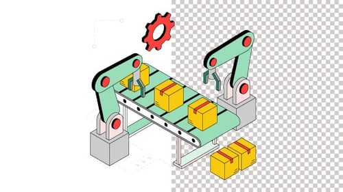 Warehouse Manufacturing Animation Alpha Channel 01