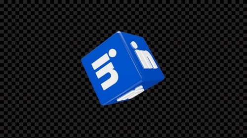Seamless 3D LinkedIn Logo Cube Animation Loop