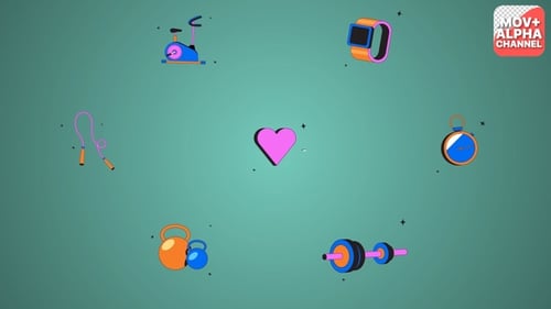 Sport Gym Icons | Motion Graphics