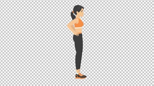 La chica haciendo ejercicios de calentamiento Loop HD
