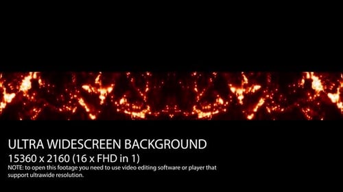 Abstract Fiery Glowing Particle Ultra Widescreen Background
