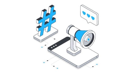 Social media marketing Isometric Animation Alpha Channel