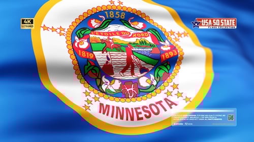 Minnesota State Flag Waving Seamless Loop Animation