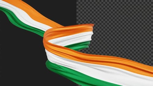 Indian Flag Ribbon Fluid Transition