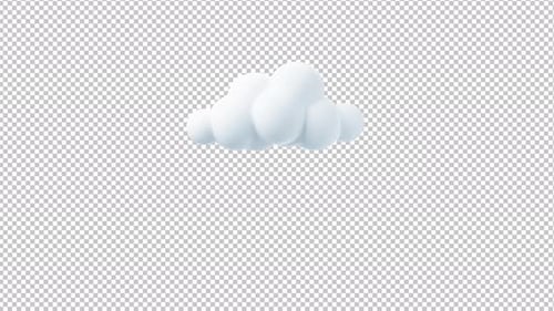 White 3d Cloud Animation 4K