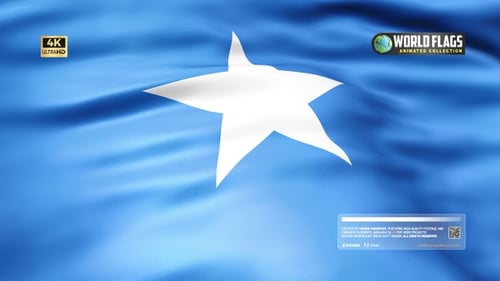 Realistic Somalia National Flag Waving Loop