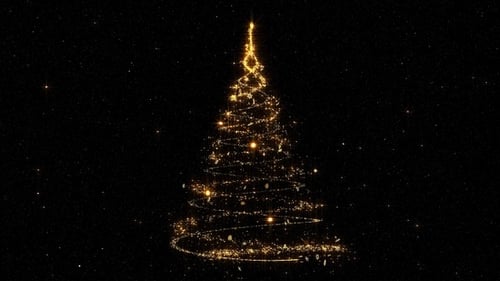 Golden Sparkling Christmas Tree Particle Reveal Animation