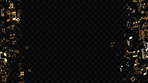 Elegant Golden Musical Notes Flowing Border