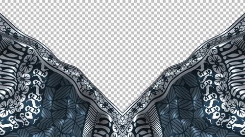 Indonesia Ethnic Silk Pattern Cloth Fabric Wave Alpha Songket Batik Jawa Barat Java Garut Pangirutan