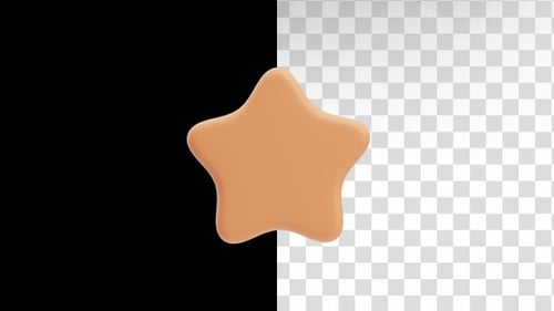 Beigefarbene 3D-Animation in Sternform