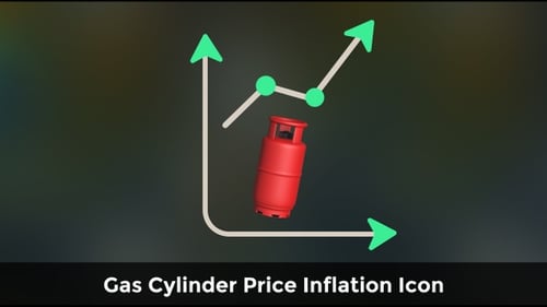 Gas Cylinder Price Inflation Animation Icon