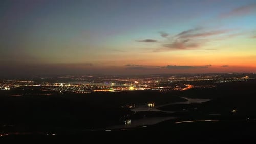 8K Sunset In The Lake And River At Evening