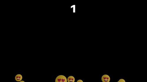 Animated Social Media Emoji and Like Reactions Fly Up and Down