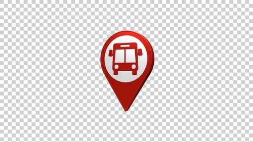 Bus Station Map Pin Location Icon Red