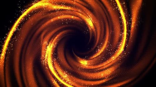 Gold Abstract Magic Flow Tunnel Background vs Particles