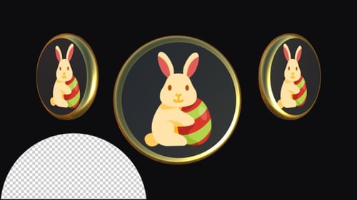 3D Spinning Easter Bunny Egg Icon