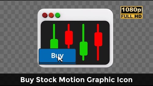 Animated Stock Market Trading Chart with Interactive Buy Button Click