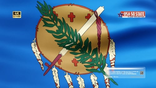 Oklahoma Flag Loop Animation Seamless 4 K Video Background