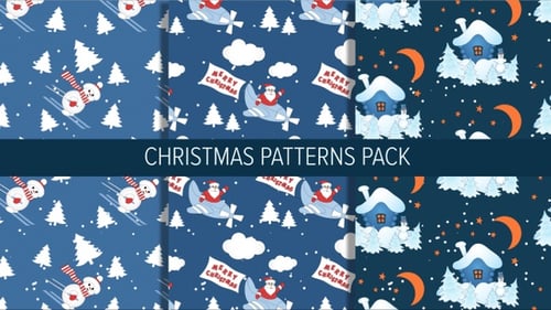 Christmas Seamless Looping Pattern Backgrounds Pack