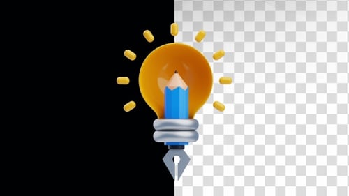 3D Animation of Design Thinking on Alpha Channel