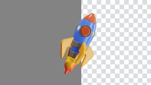 3D Animation of Galaxy Explorer Rocket | Alpha Channel