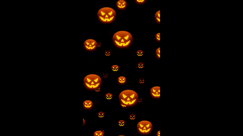Vertical video flying halloween pumpkins loop animation background