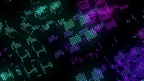 Dynamic Neon Glitch Grid Abstract Background Loop