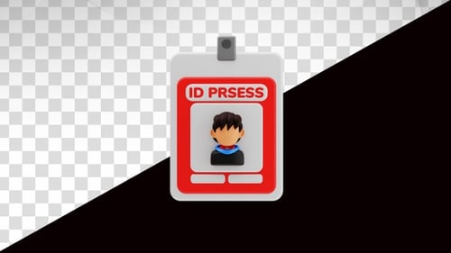 3D Animation of Press ID card with journalist photo