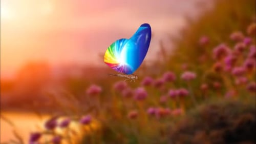 Papillon - Couleur arc-en-ciel - 4K