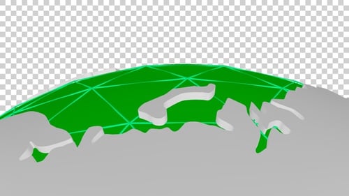 3D-Globus, der sich nahtlos dreht, Grün V2