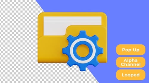 3D Pop Up Animation of Folder Management | Design and Development | Alpha Channel