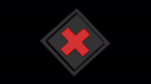 Reject X symbol animation on transparent background