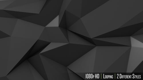3D Triangle Polygons Move on a Dark Looping Background