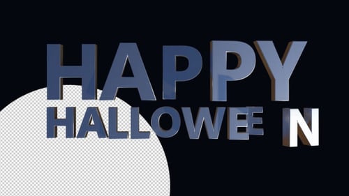 3D Metallic Happy Halloween Text Reveal Animation