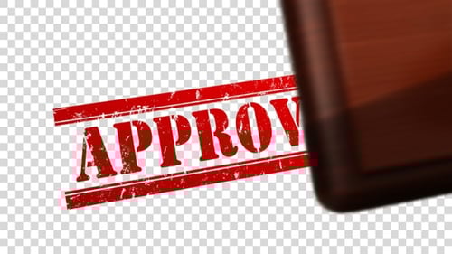 Rubber Stamp Impression Reveals Approved Grunge Text