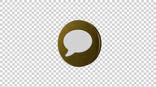 Comment Black Icon Rotating Golden