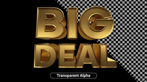 Modern 3D Gold Text Reveal for Big Deal Promotion