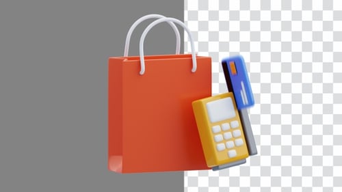 3D Animation of Card Discounts Convenient Payment Options | Alpha Channel