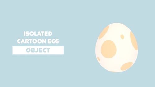 Animated Cartoon Egg Object with Transparent Background