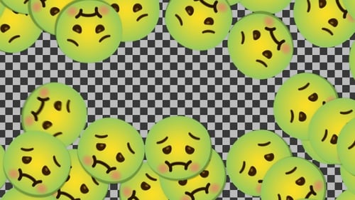 Animated Sad Face Emoji Pattern Transition
